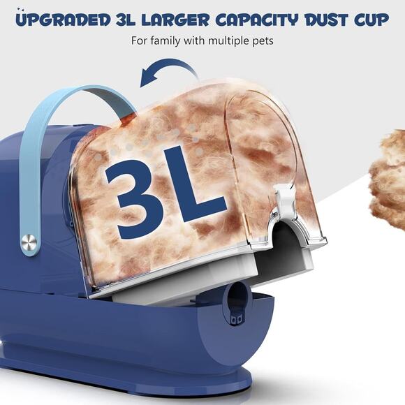 Pet Grooming Vacuum Kit, 3L | 5 Tools & Combs | Quiet Hair Remover System SEALED - Picture 8 of 10